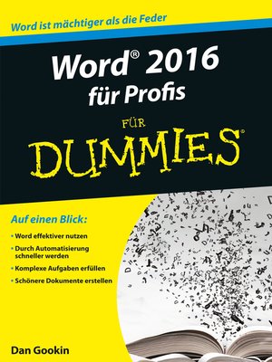 cover image of Word 2016 für Profis für Dummies